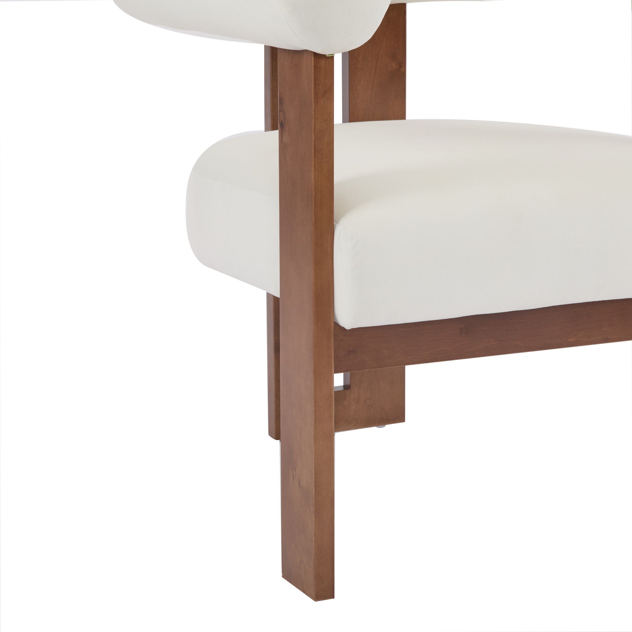 Modern Upholstered Round Arm Accent Chair With Upholstery
