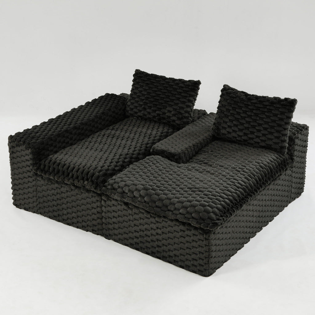 Modular Sofa, Convertible Twin Seat With Chaise Lounge
