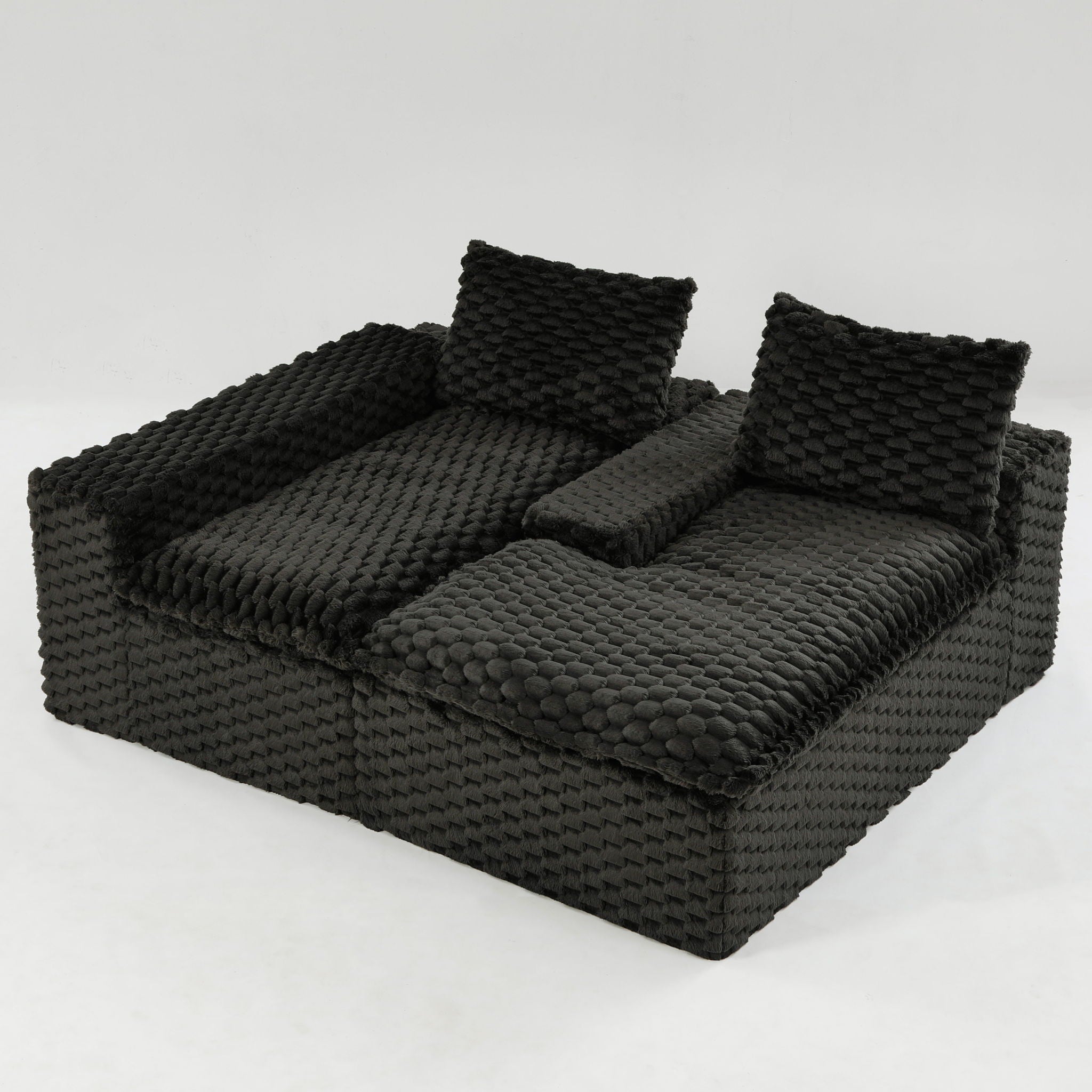Modular Sofa, Convertible Twin Seat With Chaise Lounge