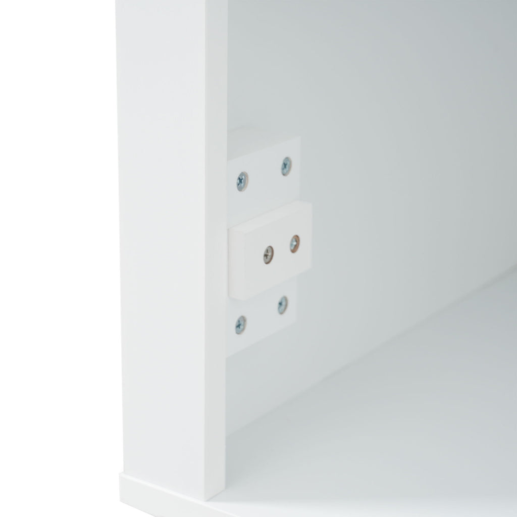 Freestanding Bathroom Vanity Tall With Damping Hinge Doors, Adjustable Shelves - White