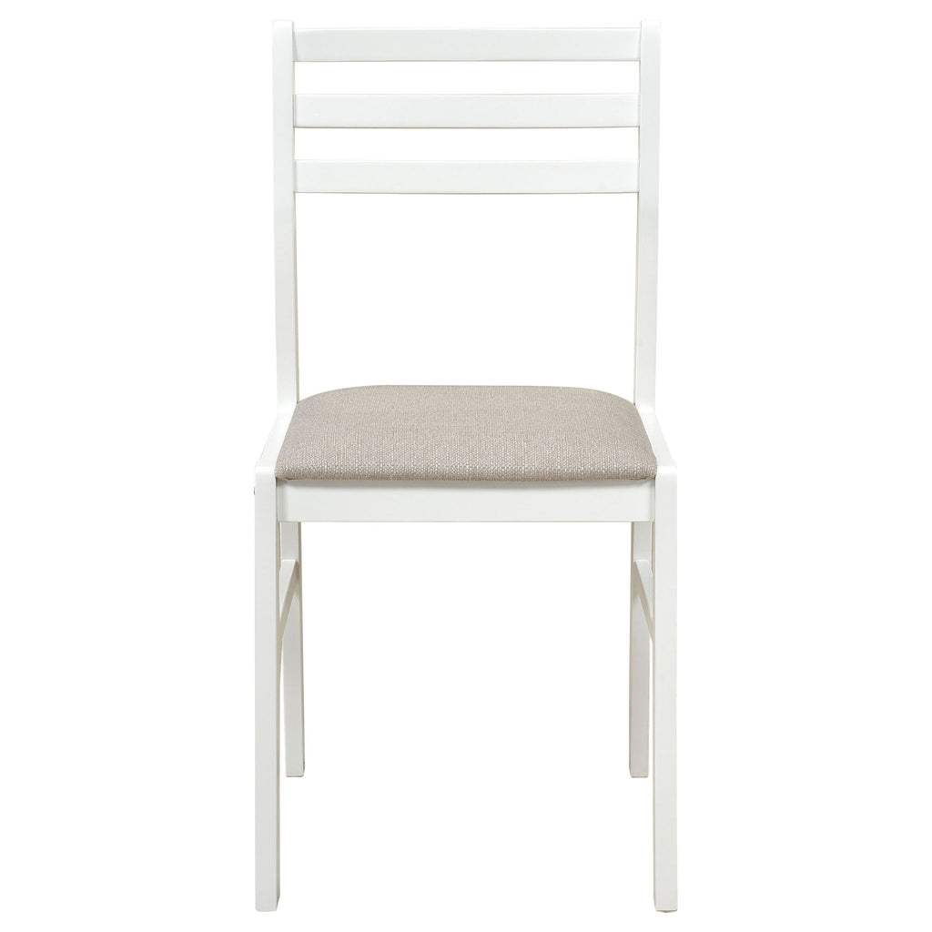 Cliff - 3 Piece Round Drop Leaf Dining Table Set With Ladderback Chairs - White