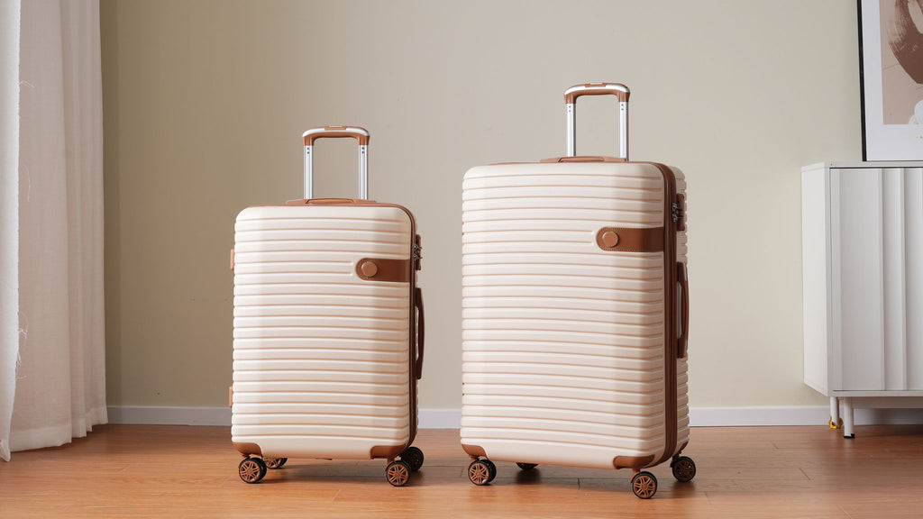 4 Piece Luggage Suitcase Set, Hard Shell Lightweight Expandable Travel Luggage With 4 Packing Cubes