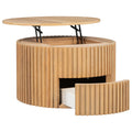 Round Lift Top Coffee Table With Hidden Storage For Living Room
