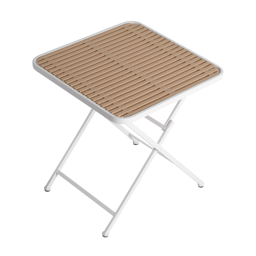 4 Modern Stackable Plastic Armchair Matched With Folding Square Table