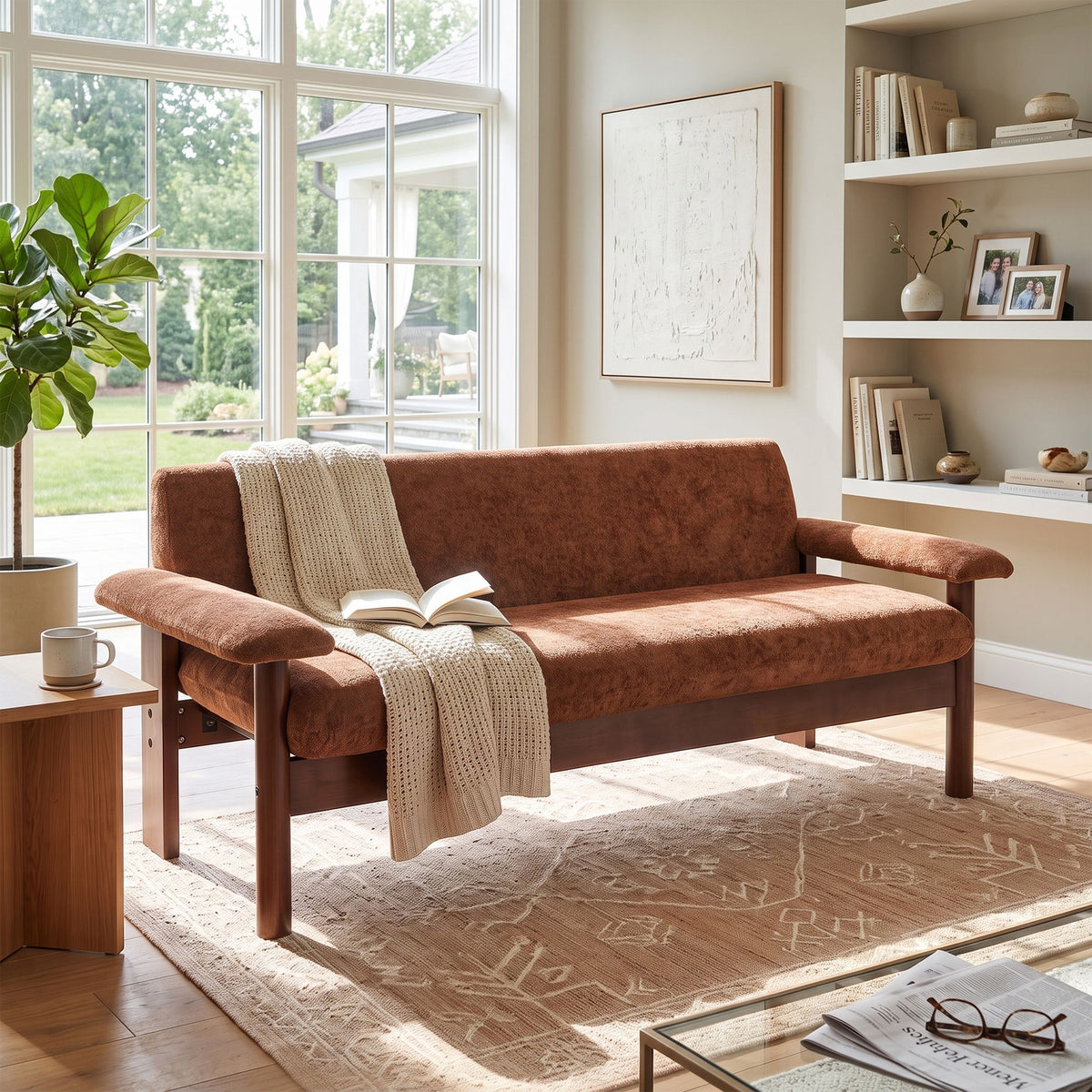 Modern Sofa Couch With Pillow Top Arms