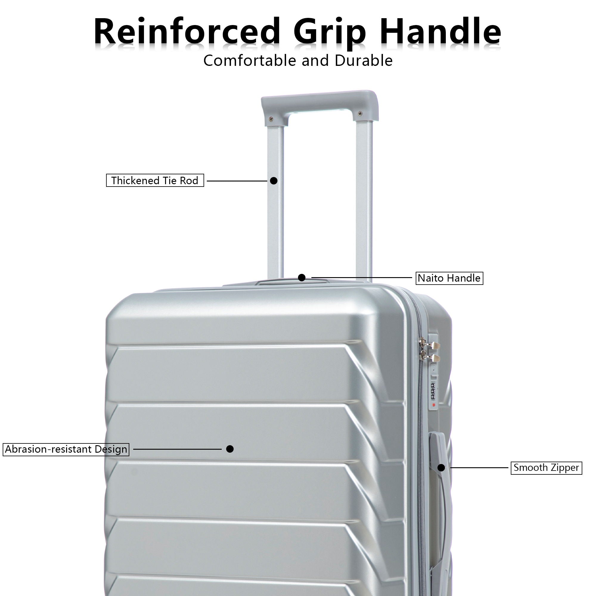 3 Pieces Set 20" / 24" / 28" Spinner Wheel Luggage With Combination Lock