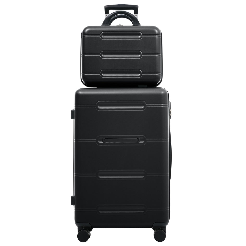 6 Piece Lightweight Hardshell Luggage Set With Double Spinner Wheels, Password Lock