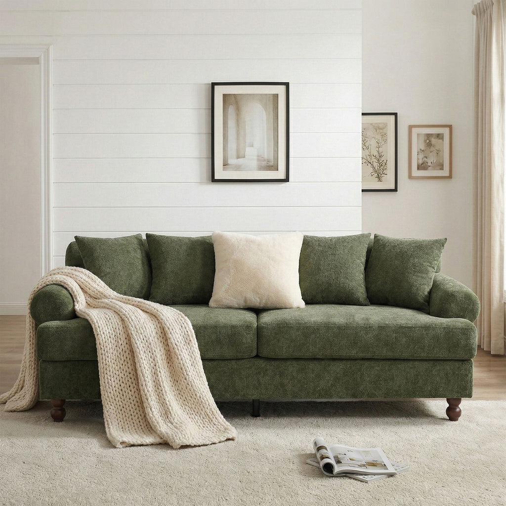 3 Seater Sofa For Living Room - Green
