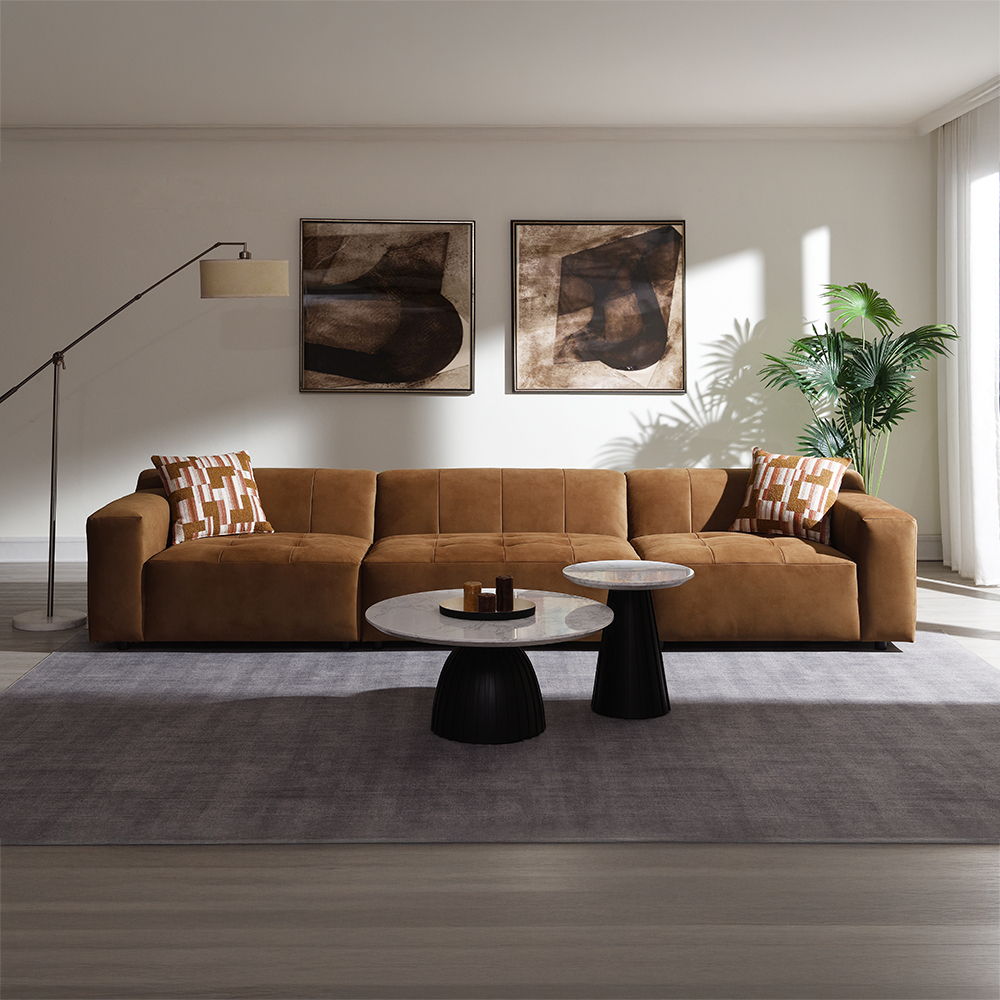 Zoey - Modular - RF Arm Chair With Pillow - Chocolate Suede