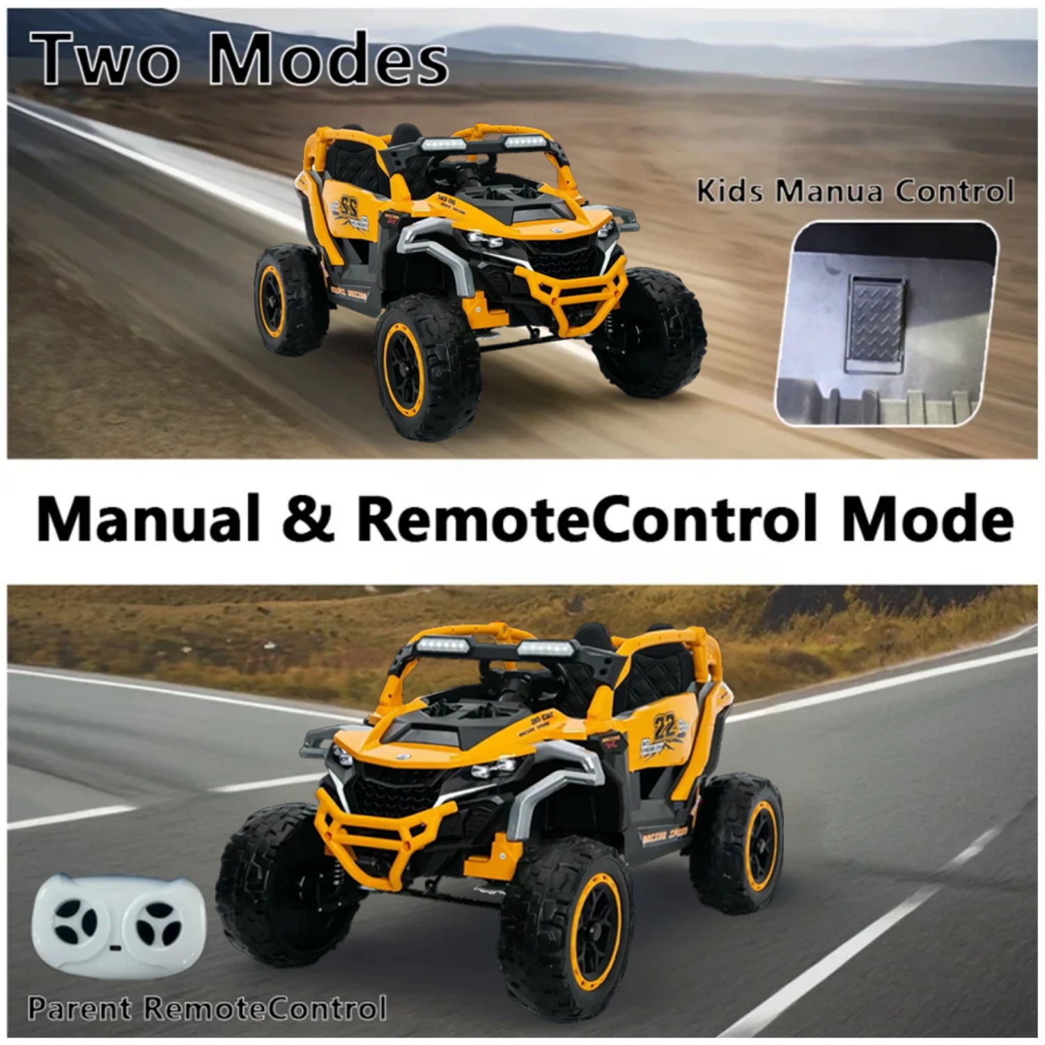 Ride On Kids Electric Truck With Remote Control, Front & Rear Suspension