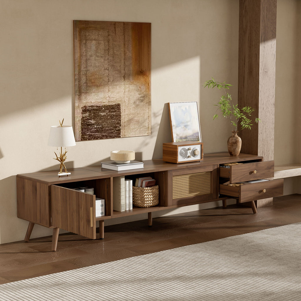 TV Stand With Storage Cabinets - Natural