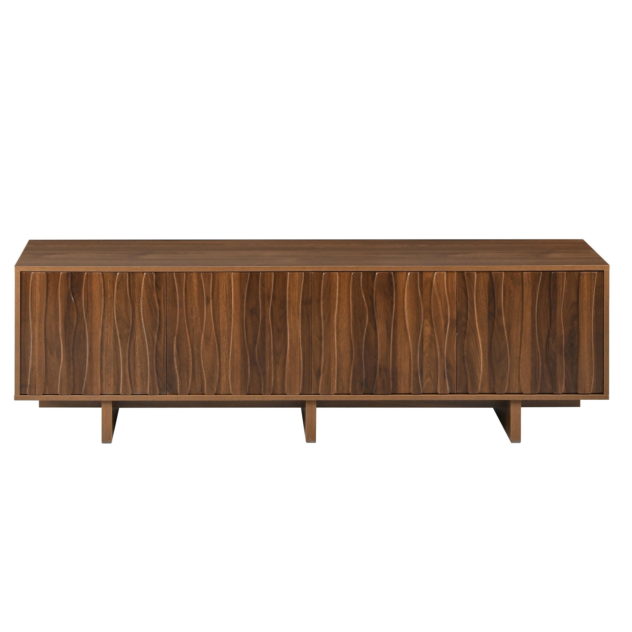 Retro Style TV Stand With Wavy Door