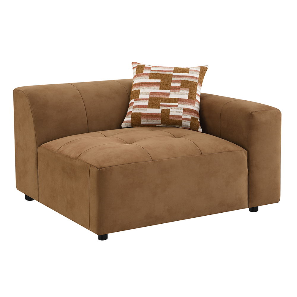 Zoey - Modular - RF Arm Chair With Pillow - Chocolate Suede