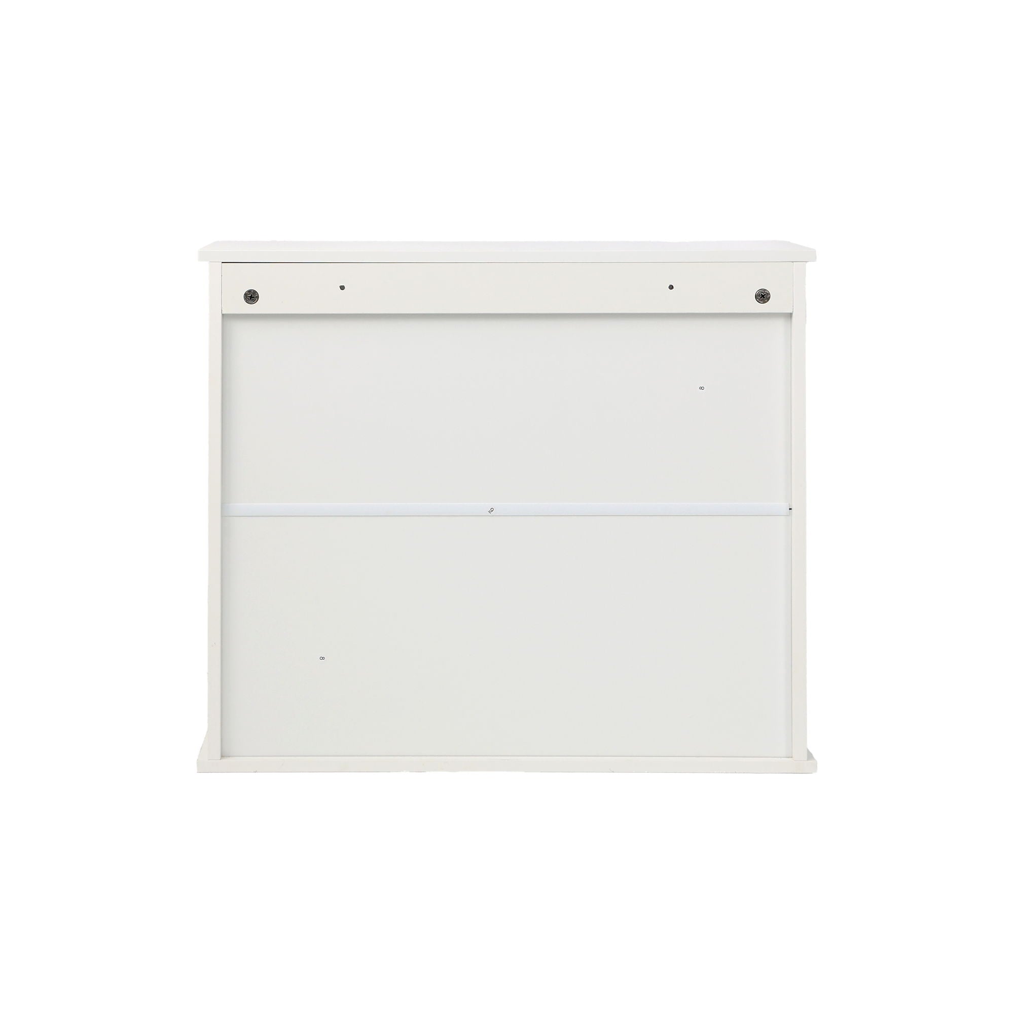 Louvered Double Door Wall Mounted Bathroom Cabinet - White
