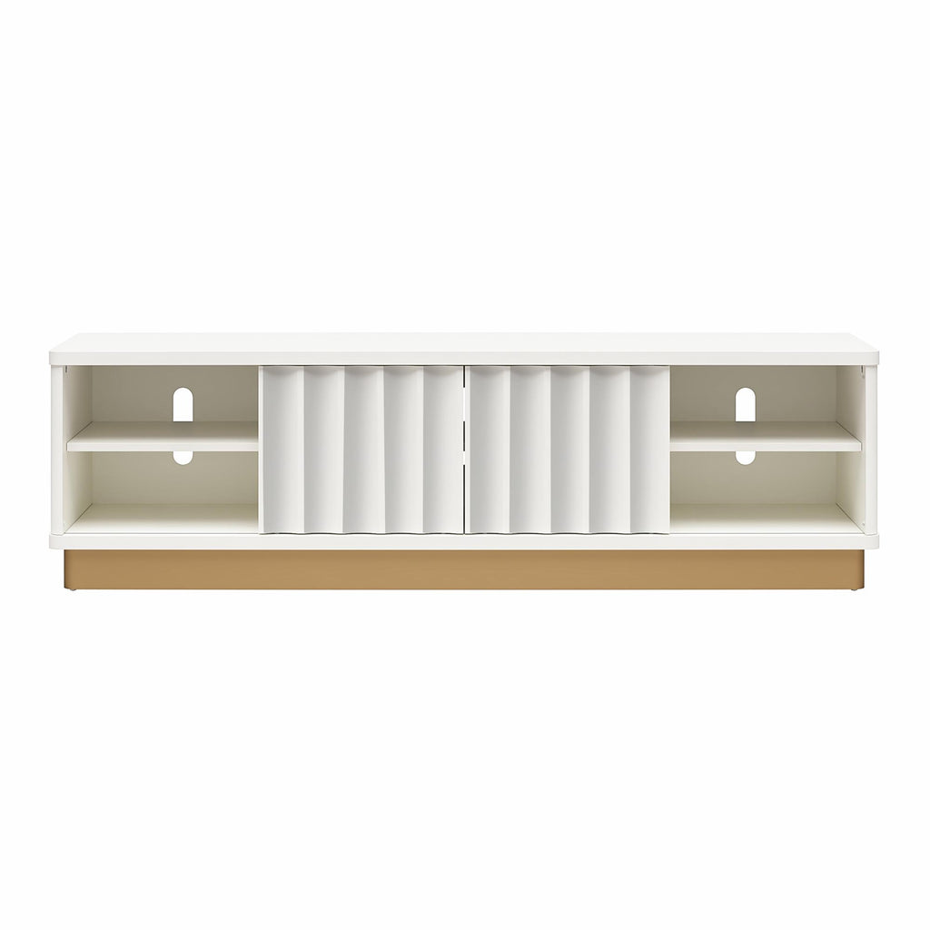 Rene - Scalloped TV Stand For TVs Up To 65" - White