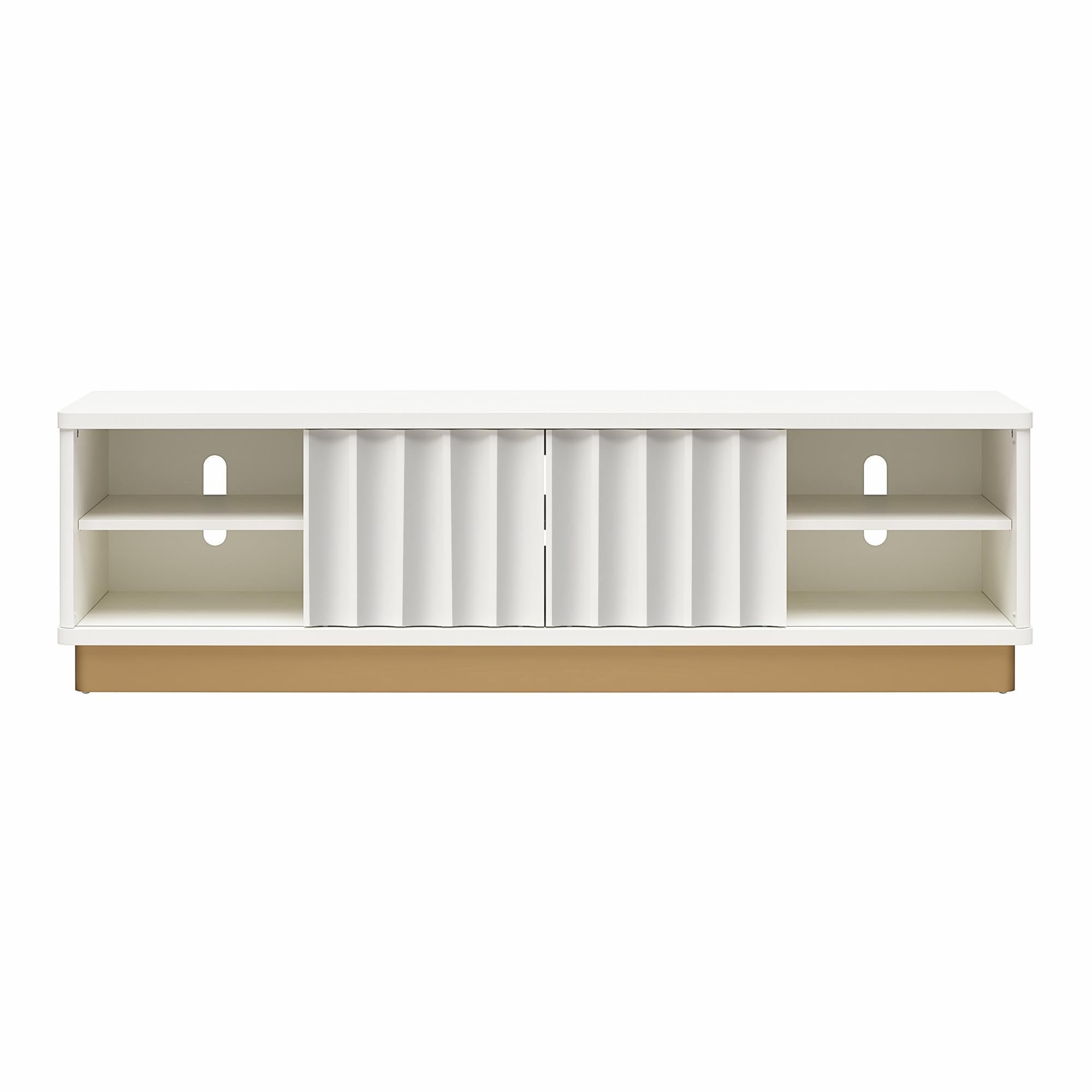 Rene - Scalloped TV Stand For TVs Up To 65" - White