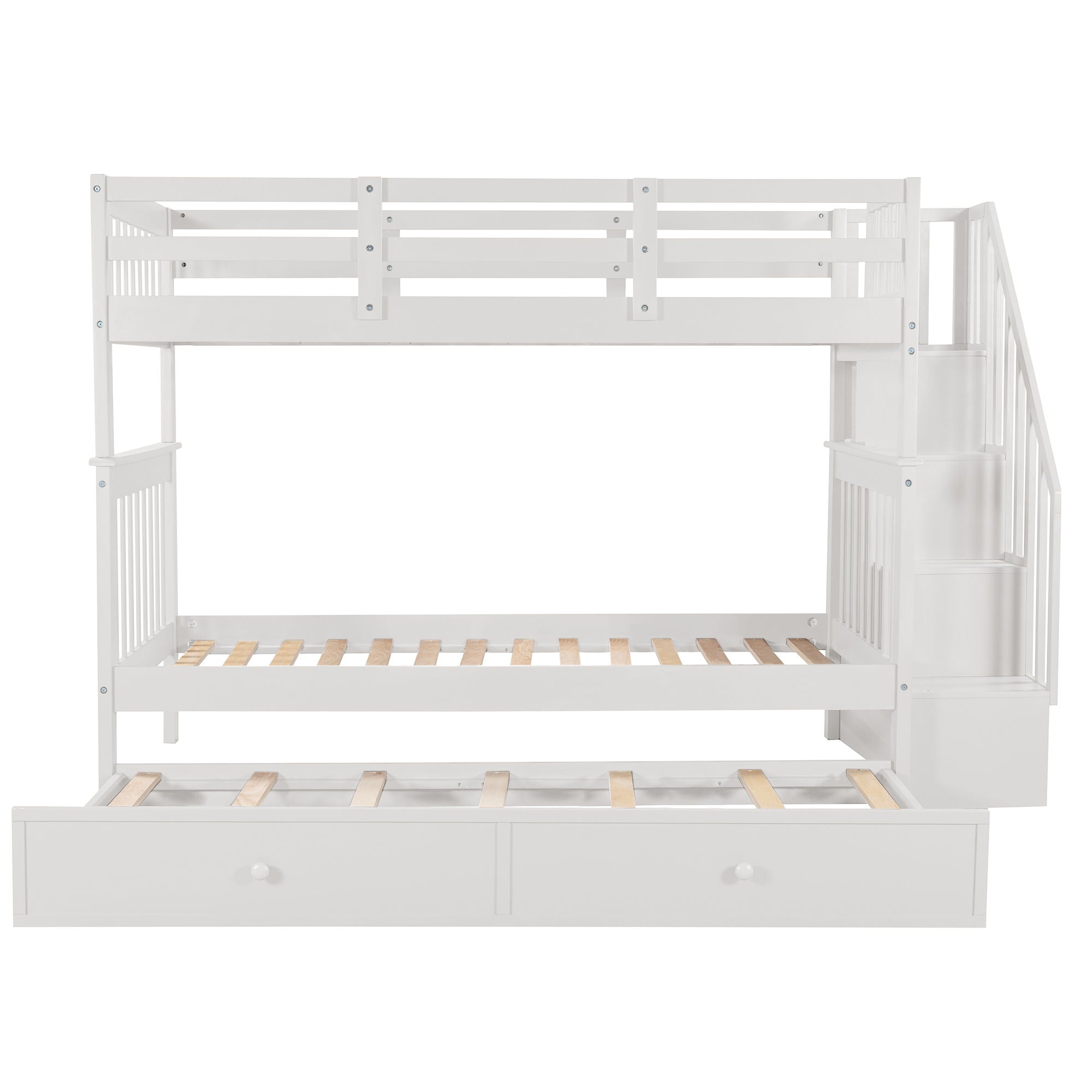 Stairway Bunk Bed & Storage And Guard Rail For Bedroom