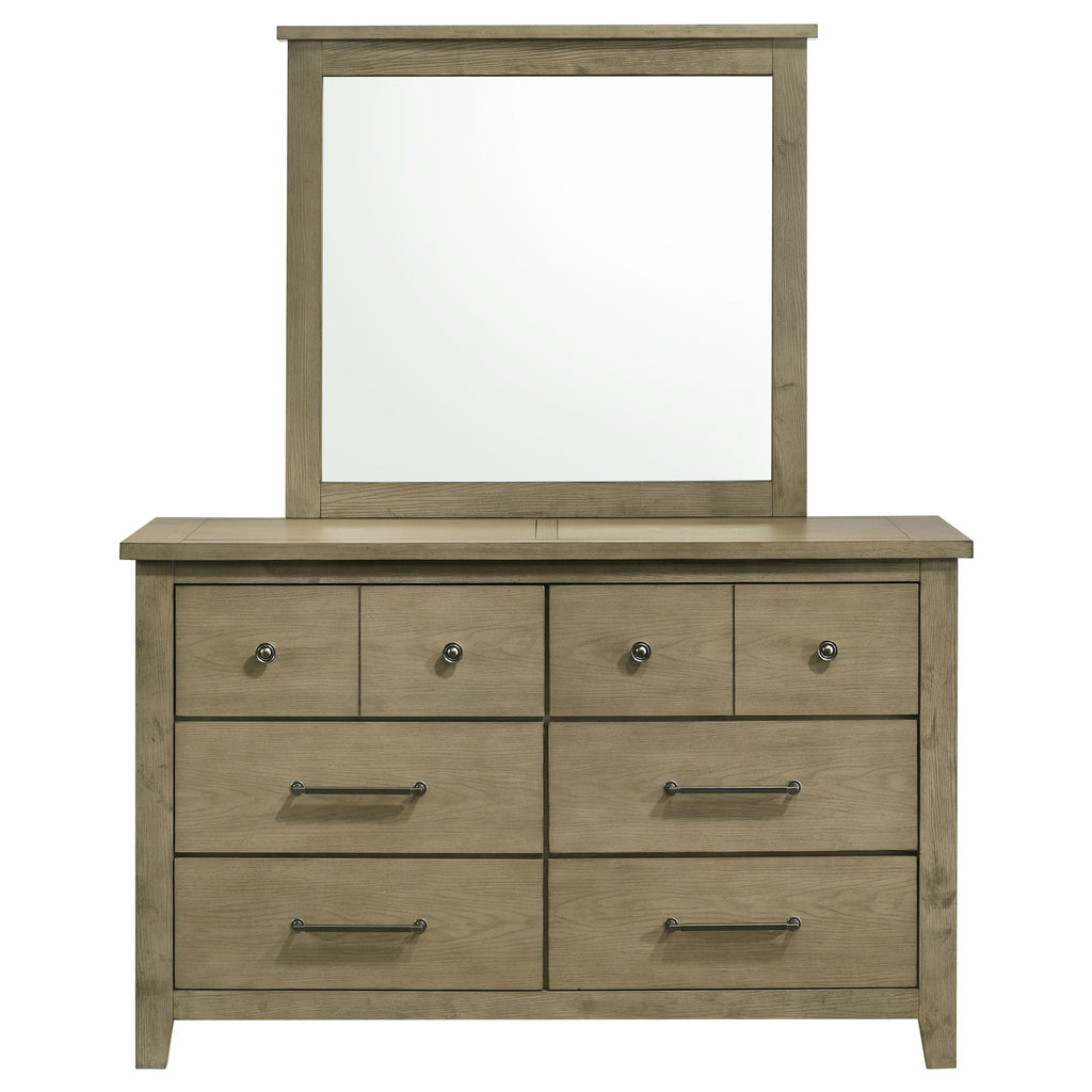 Pelton - 6 Drawer Dresser With Mirror - Oak