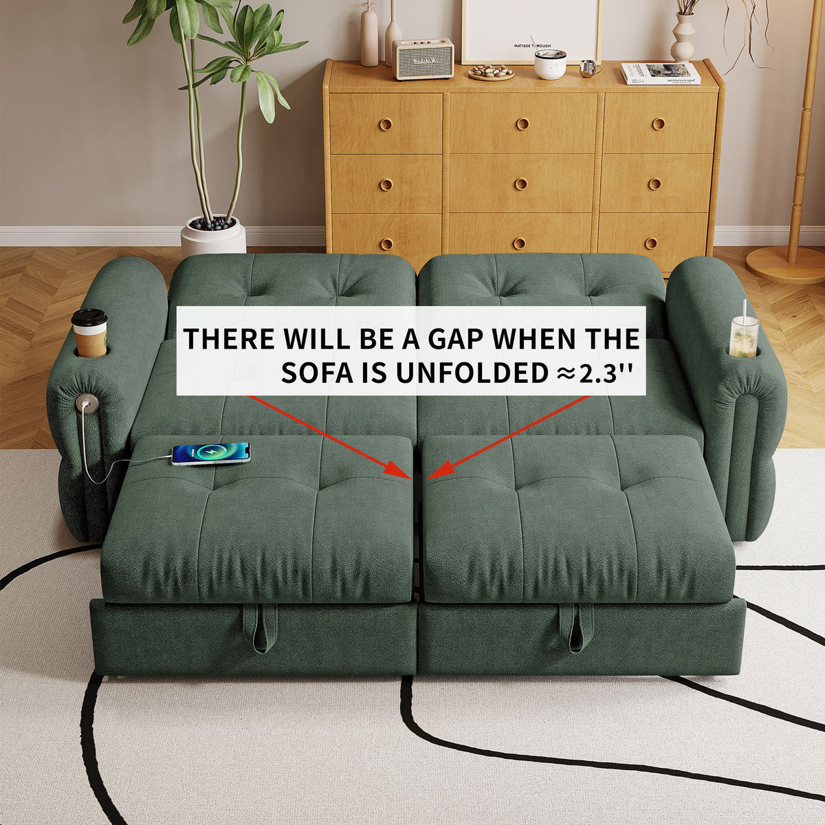 Cloud Like Convertible Sofa Bed With For Living Room