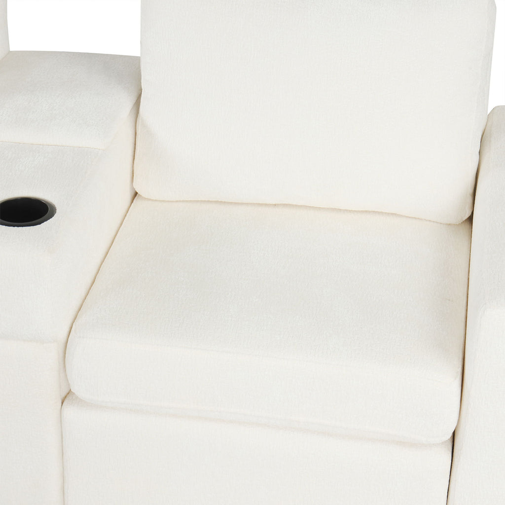 Modular L-Shaped Sectional Sofa Bed With Pull-Out Sleeper, Cup Holders, And Storage