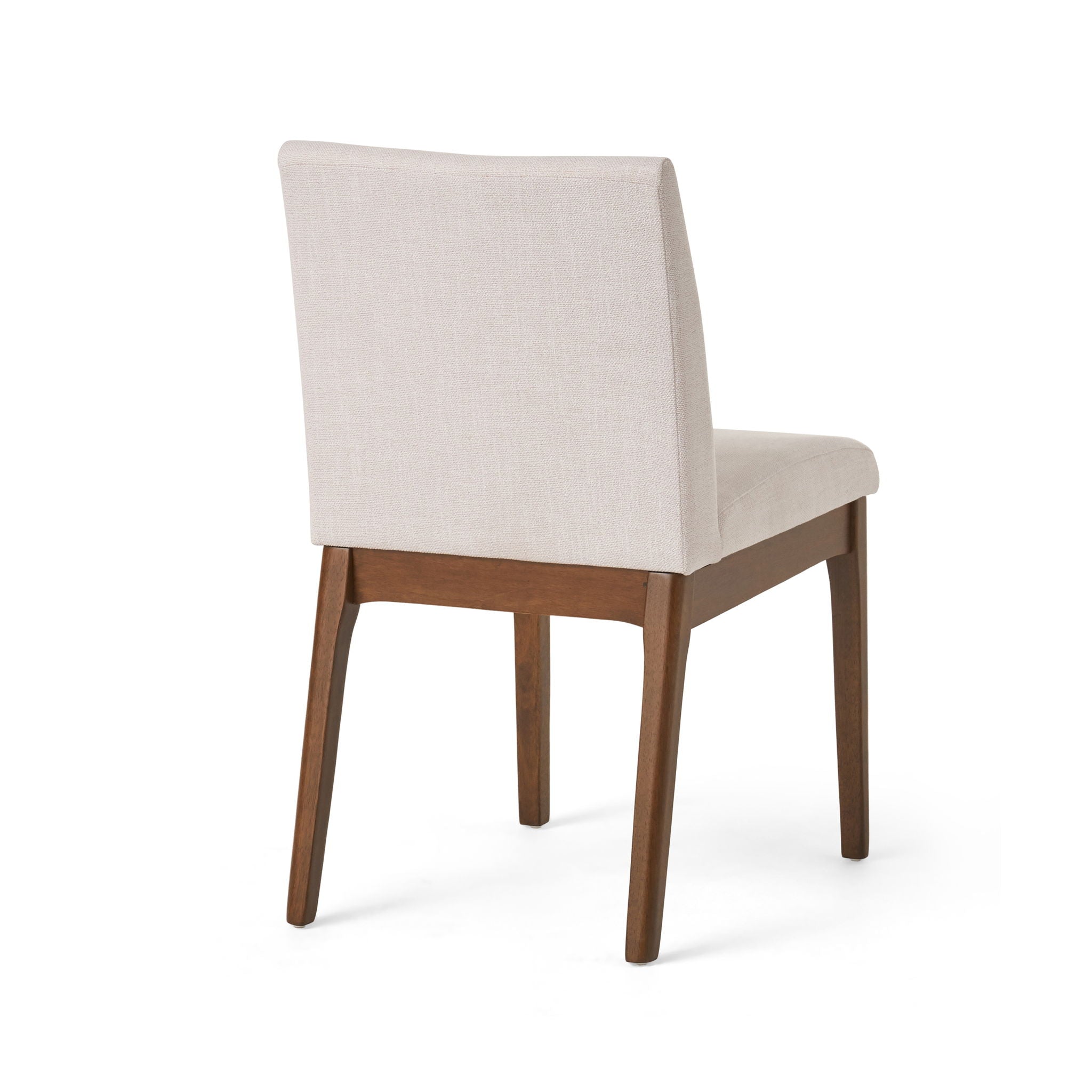 Dining Chairs With Upholstered Seat And Backrest (Set of 2) - Light Beige / Walnut