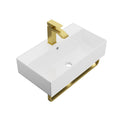 Wall Mounted Rectangular Bathroom Sink With Towel Bar