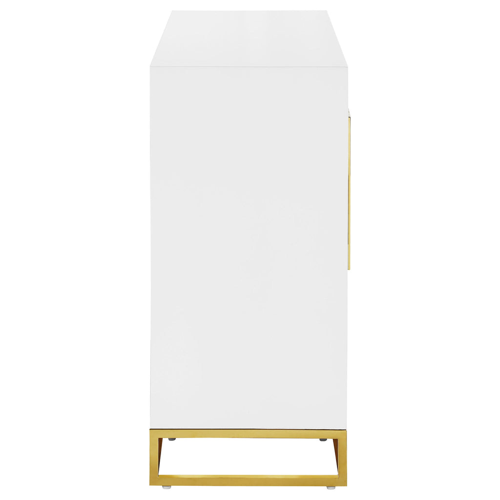 Synchrony - 2 Door Accent Cabinet With Art Deco Trim - White