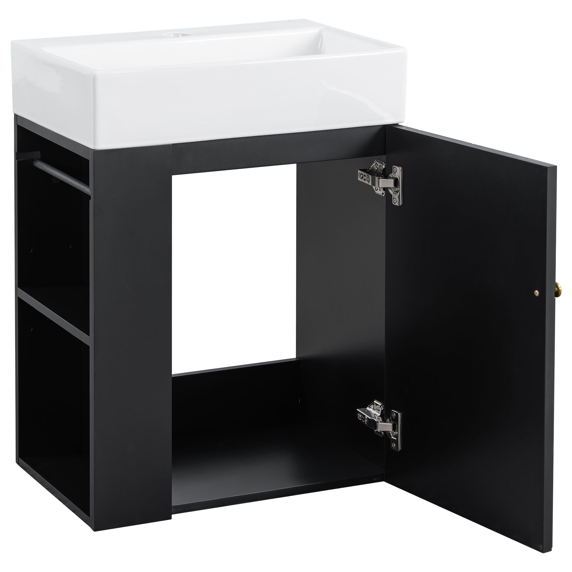 Modern Bathroom Vanity With Sink, Diamond Pattern Doors