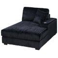 1 Piece Right Arm Facing Chaise With Cup Holder Only Modular Piece Texture Upholstered Living Room Furniture - Black
