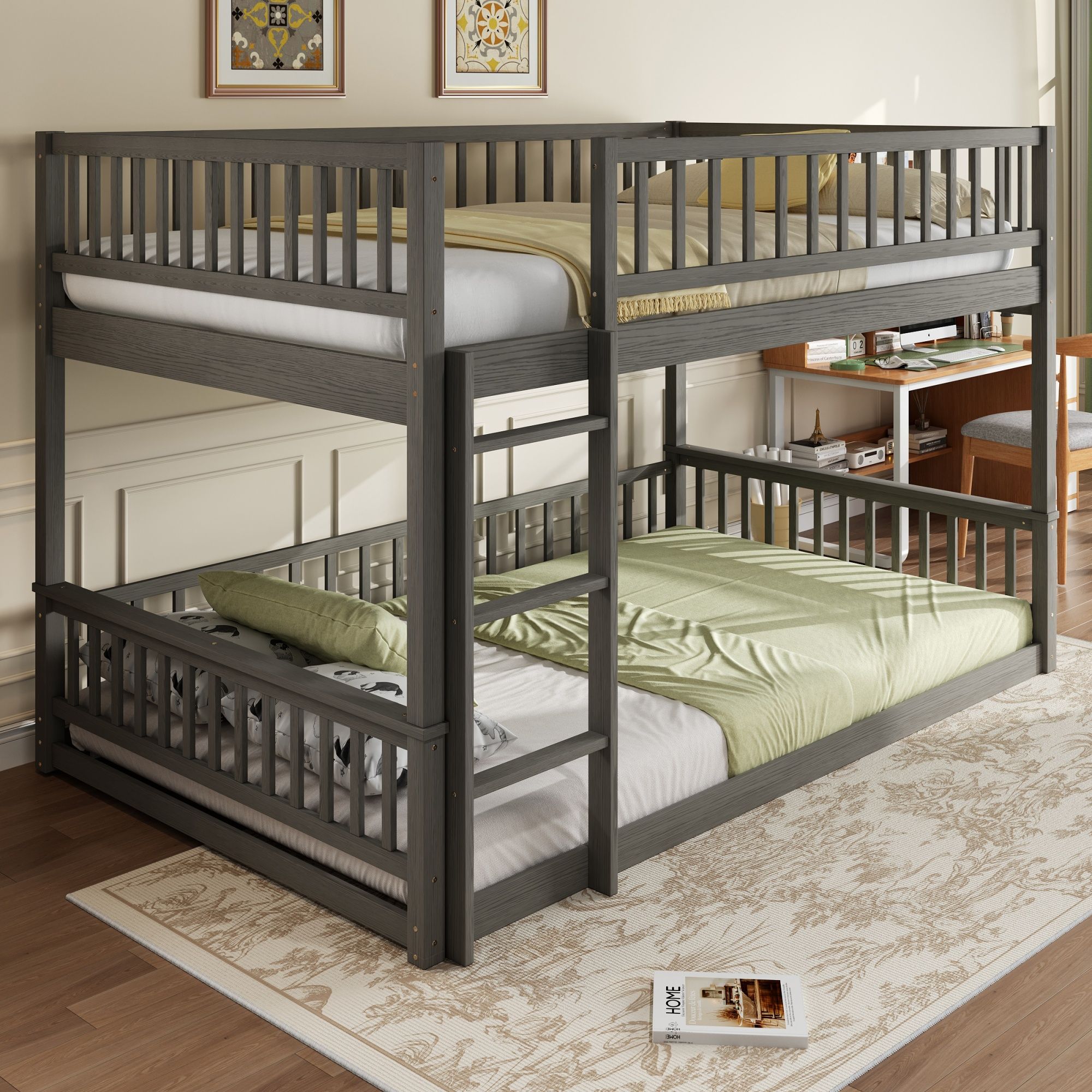 Bunk Bed With Ladder And Guardrails