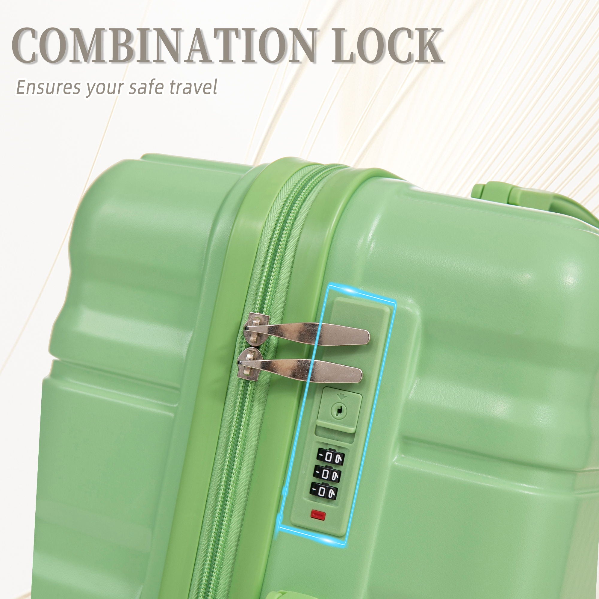 Tourist 3 Piece Luggage Set, Combination Lock, Durable Hard Shell With 360° Silent Wheels