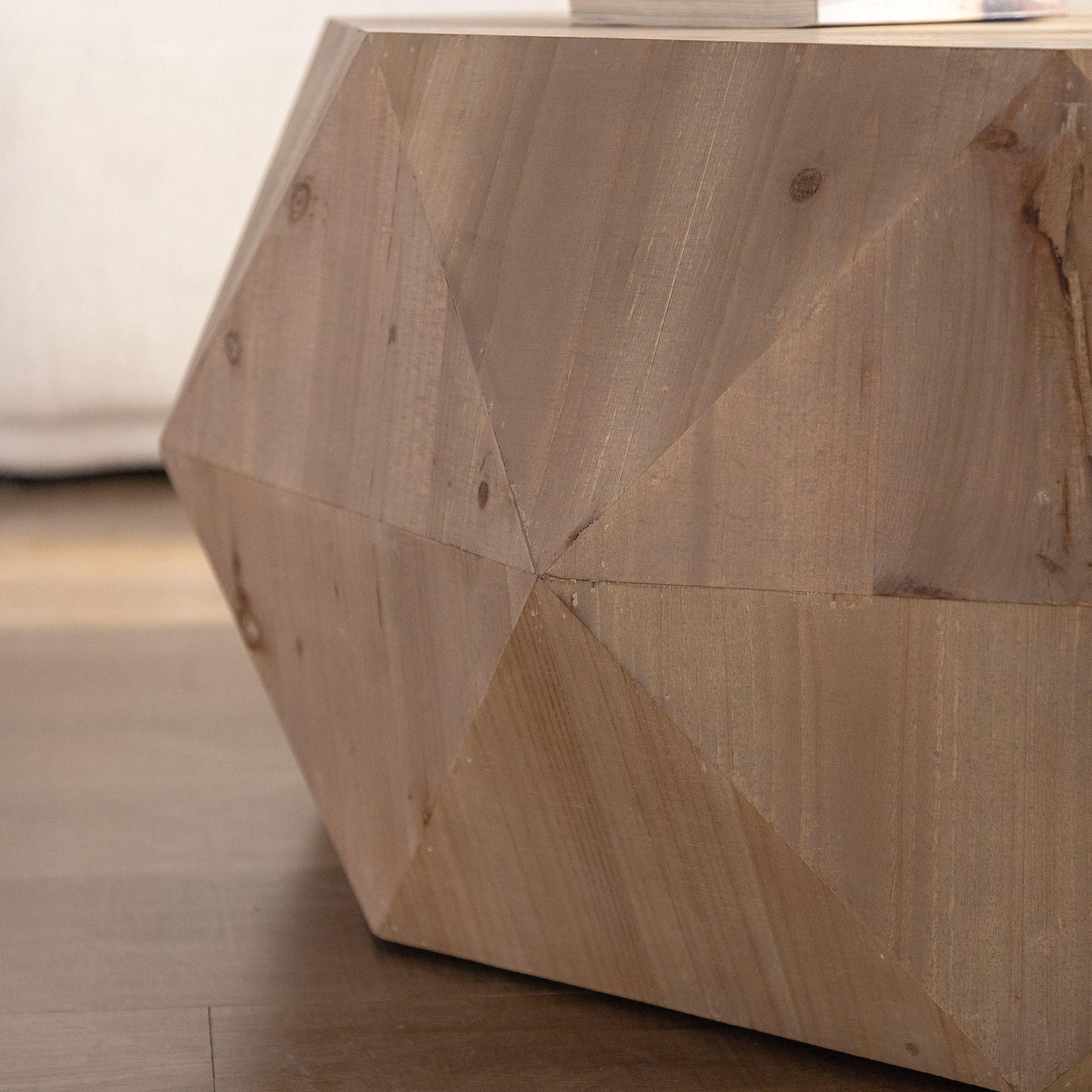 Coffee Table With 3D Embossed Design - Natural