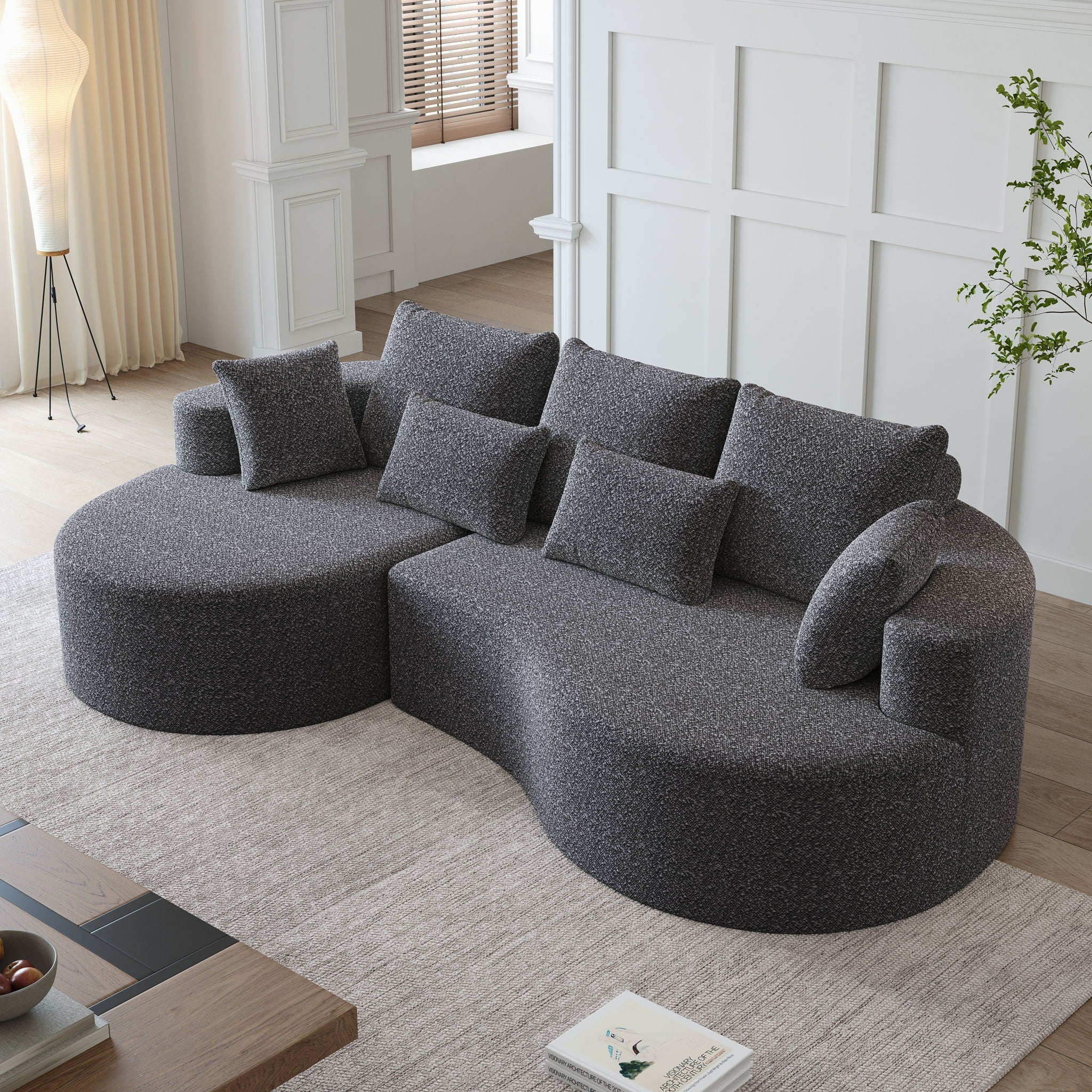 Curved Oversized Sectional Sofa With Extra Deep Seat