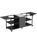 Outdoor Grill Cart For 2 Big Egg - Black / Silver