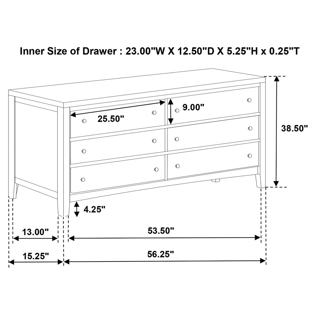 Clement - 6 Drawer Dresser Cabinet - Espresso