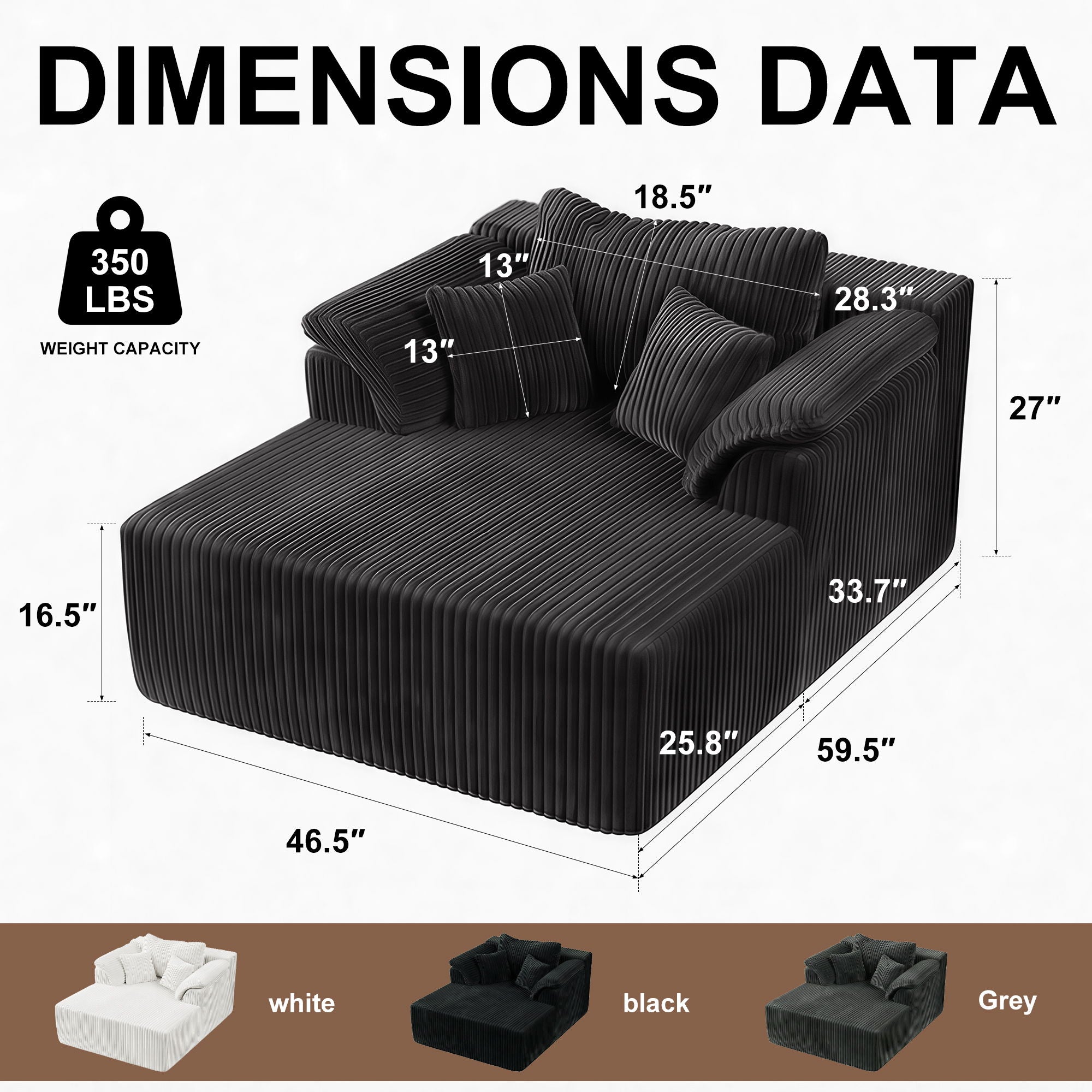 Chaise Lounge Chair, Deep Seat Sleeper Couch For Living Room