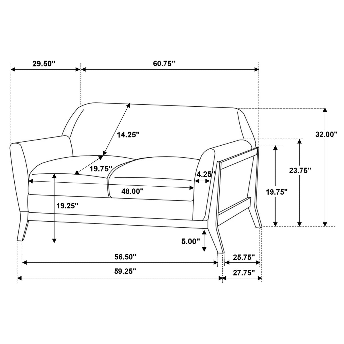 Caspian - Sofa Set With Flared Arms