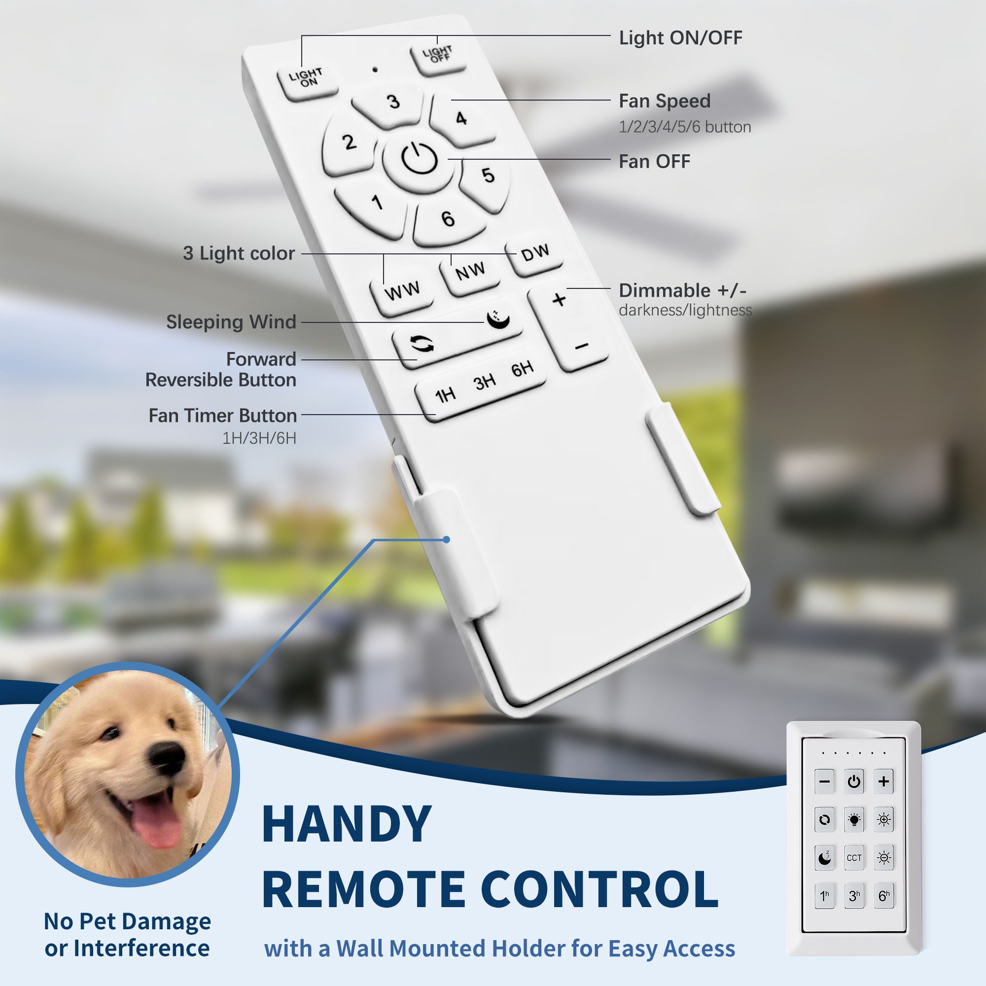 Low Profile Flush Mount Intergrated LED Ceiling Fan With Light And Reversible Quiet Motor