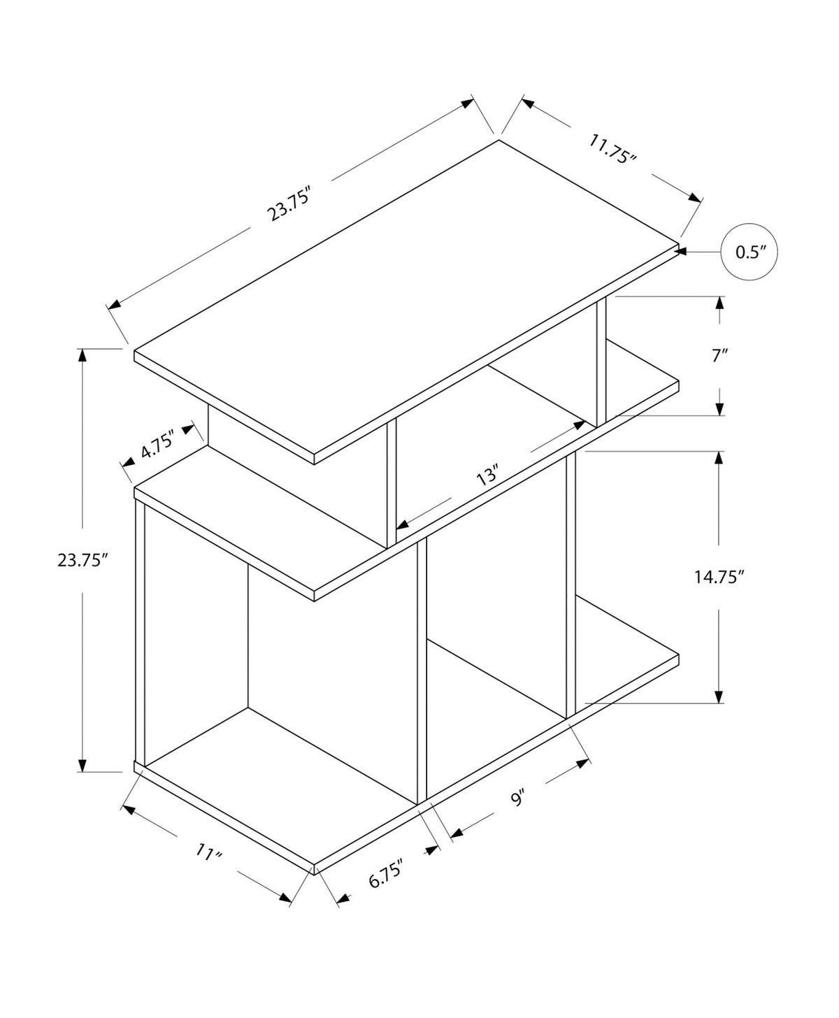 Accent Table, Side Versatile Design - Espresso
