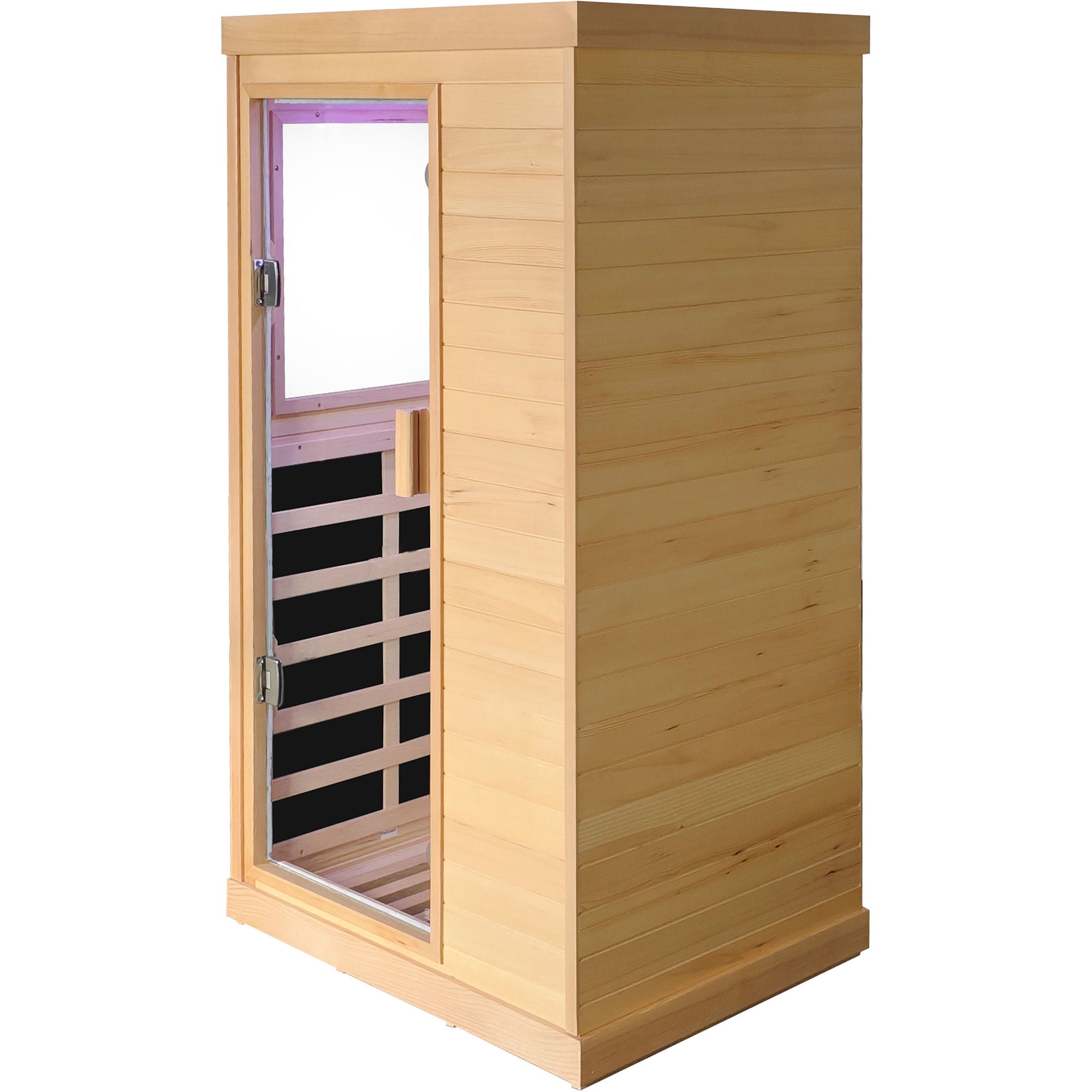 Infrared Sauna Room Single Room With Hemlock Frame, 6 Heating Plates, Built-In Lights And Bluetooth Audio - Natural