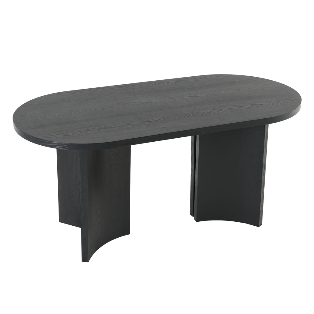 Dining Table With Curved Legs - Black