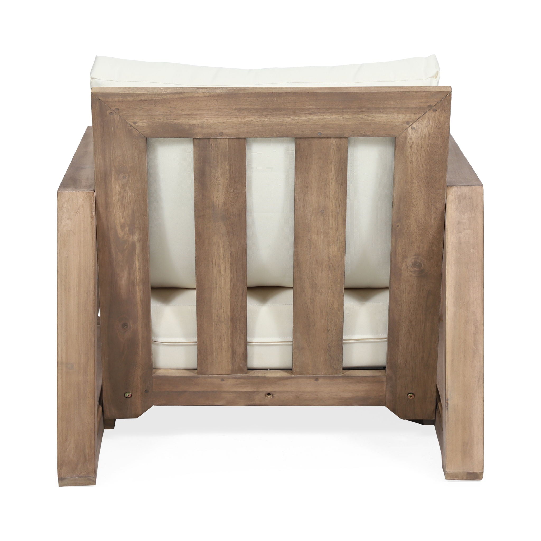 Outdoor Club Chair With Back And Seat Cushion - Brown
