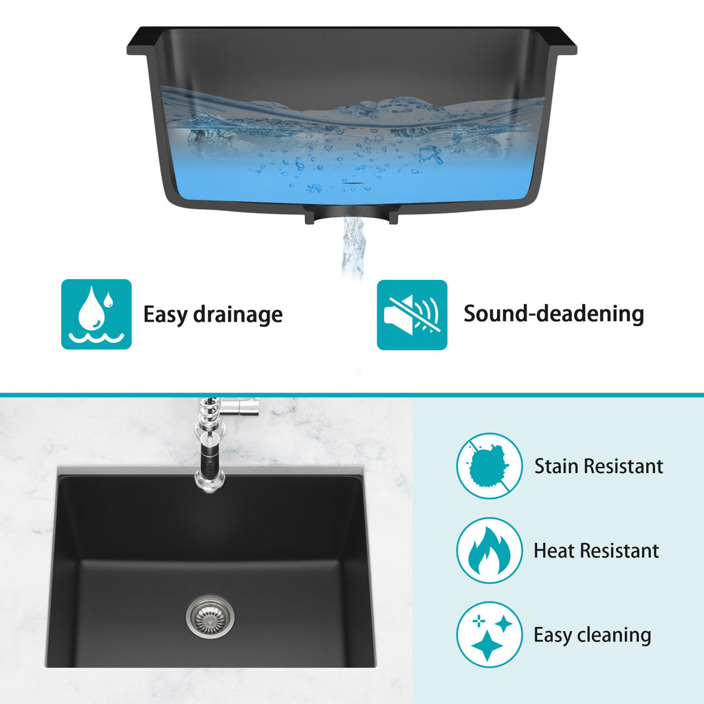 Modern Quartz Kitchen Sink Undermount Granite Composite