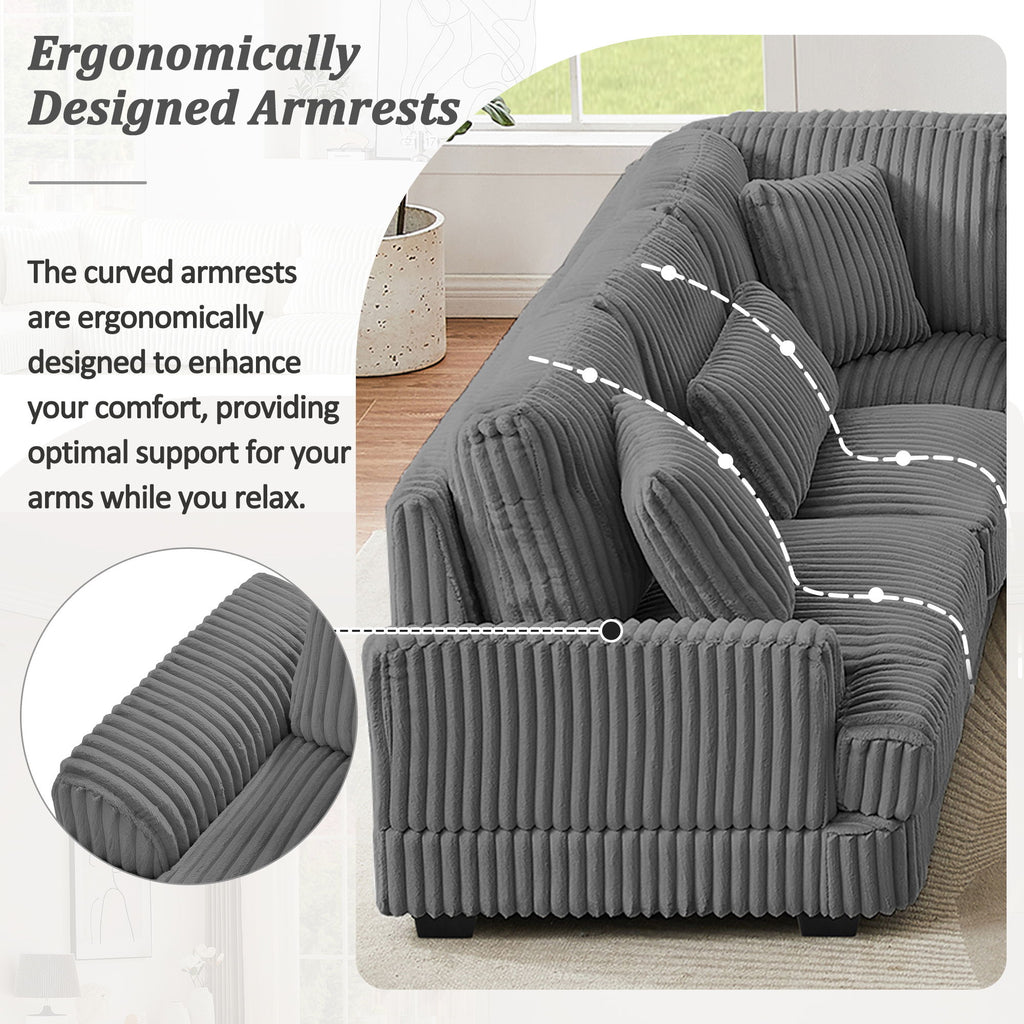 Oversized Sectional Sofa U - Shaped Sofa Couch Modern Sofa Upholstered In Soft With A Chaise Lounge For Living Room