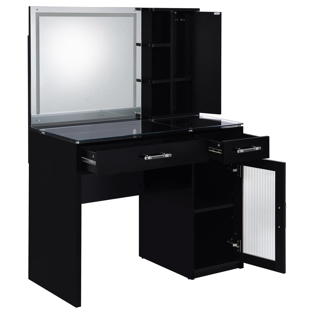 Kerr - 2 Drawer Makeup Vanity Table With Mirror And Stool