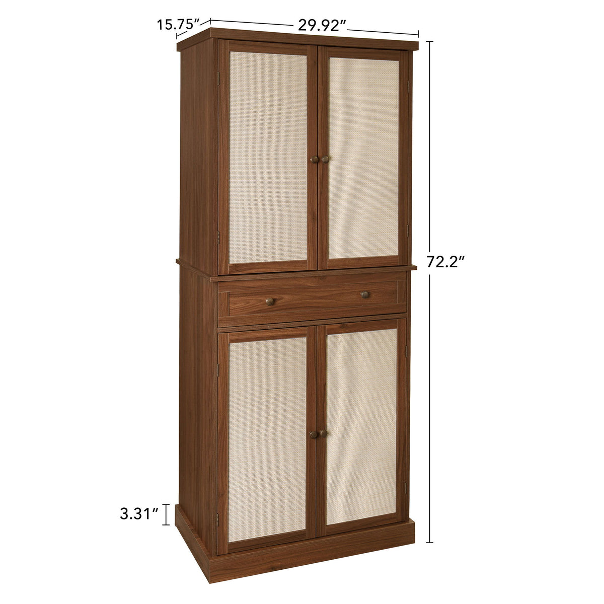 4 Door Storage Cabinet With 1 Drawer, With 4 Adjustable Inner Shelves