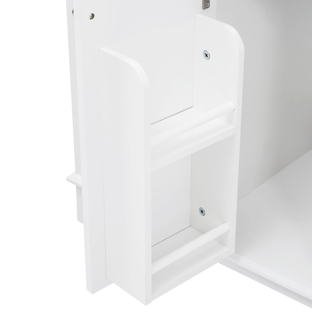 Bathroom Vanity Cabinet Only, 6 Soft Close Drawers & Double Doors - White