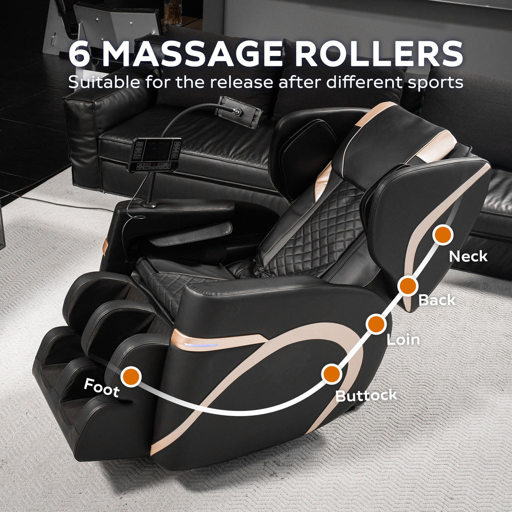 Massage Chair Recliner With Zero Gravity & Full Body Air Pressure - Black