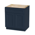 Shaker Base Cabinet With Soft Close Doors And Drawer, Storage Unit With Adjustable Shelf For Bath - Blue