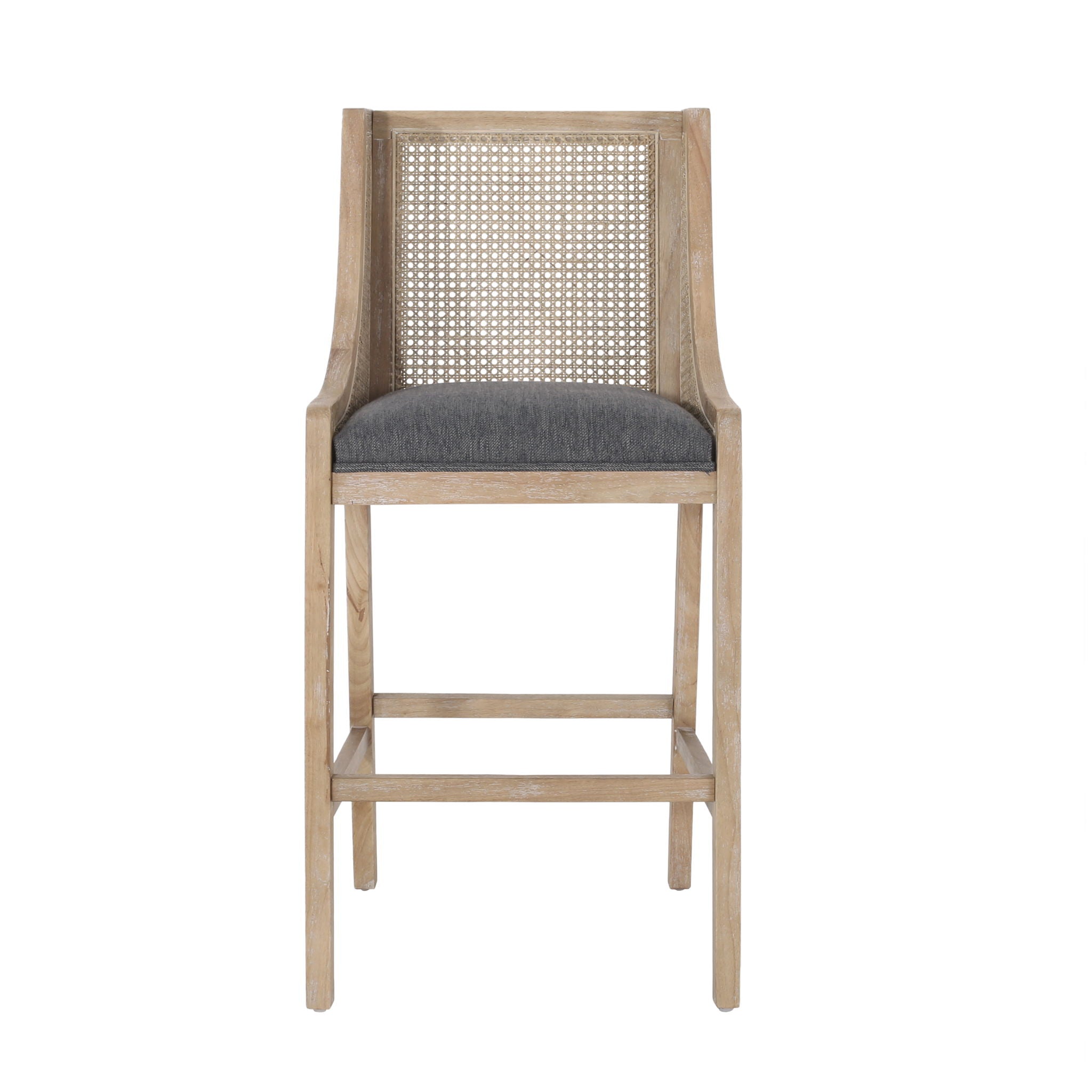 Celestiality - Upholstered Barstool With Cane Webbing Backrest (Set of 2)